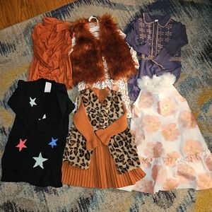 Orange and Leopard Print Kids Dress Set